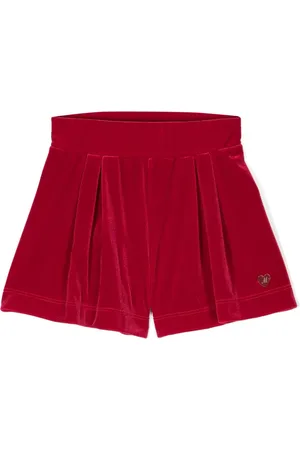 MONNALISA Shorts aus Samt mit Logo-Schild