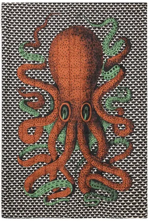 FORNASETTI Karierte Polipo Überwurf (190cm x 130cm)