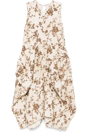 UMA WANG Midikleid mit Blumenmuster