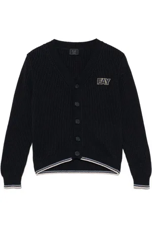 FAY Cardigan mit Logo-Patch