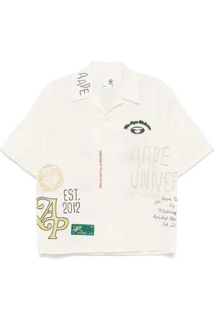 A Bathing Ape Hemd mit Logo-Stickerei