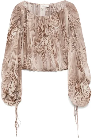 BLUMARINE Bluse mit Leoparden-Print