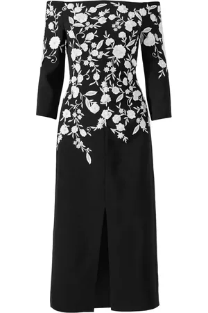 Carolina Herrera Midikleid mit Blumenstickerei