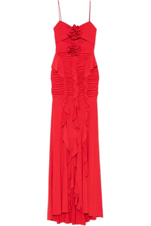 NISSA Gerüschtes Maxikleid mit Blumenapplikation