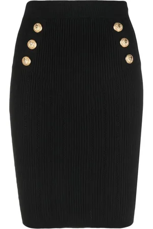 Balmain Hoch sitzender Strickrock