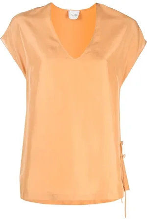 ALYSI Seidenbluse mit V-Ausschnitt