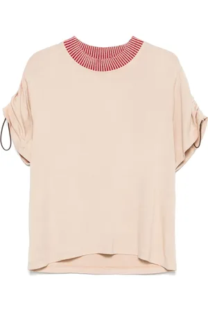 Charlie Constantinou T-Shirt mit geripptem Kragen