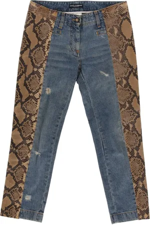 Dolce & Gabbana 2000s DG Jeans mit Schlangenleder-Einsatz