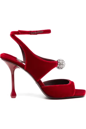 Jimmy Choo Samtsandalen mit Orb 95mm
