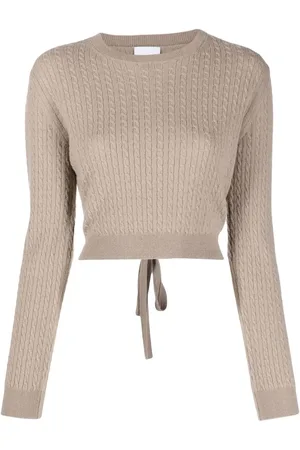 Patou Cropped-Pullover mit Zopfmuster