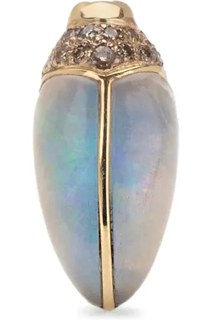 Bibi van der Velden 18kt yellow multi-stone mini Scarab stud earring