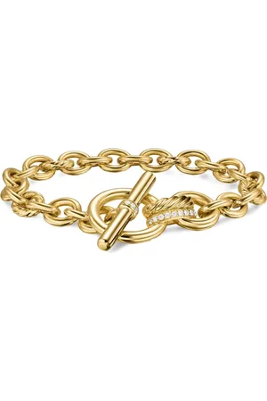 David Yurman 18kt DY Mercer® Toggle Chain Gelbgoldarmband mit Diamanten