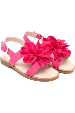 Il gufo Sandalen mit Blumenapplikation