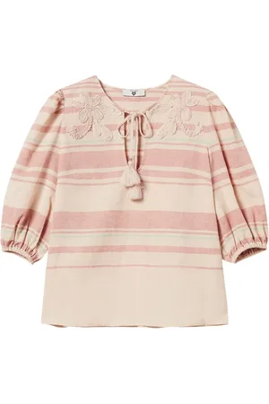 Twin-Set Gestreifte Bluse mit Stickerei