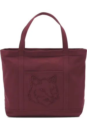 Maison Kitsuné Große Tote Bag mit Fox Head-Stickerei
