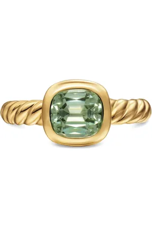 David Yurman 18kt DY Mercer® Gelbgoldring mit Prasiolith