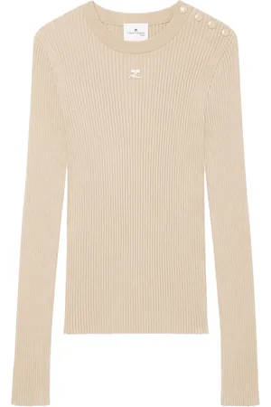 Courrèges Gerippter Pullover mit Logo-Stickerei