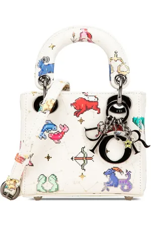 Dior 2022 micro Pixel Zodiac Lady Dior Satchel-Tasche aus Kalbsleder