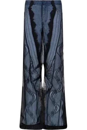 CHRISTOPHER ESBER Weite Jeans mit Sheer-Overlay