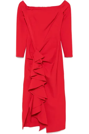 MOOS Schulterfreies Midikleid