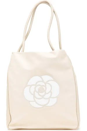 CHANEL 2002-2003 Camellia Tote Bag mit Lammleder mit Logo