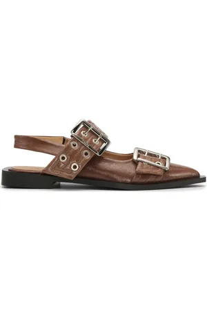 Ganni Slingback-Ballerinas mit Schnallenriemen