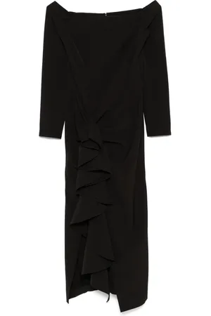 MOOS Schulterfreies Midikleid