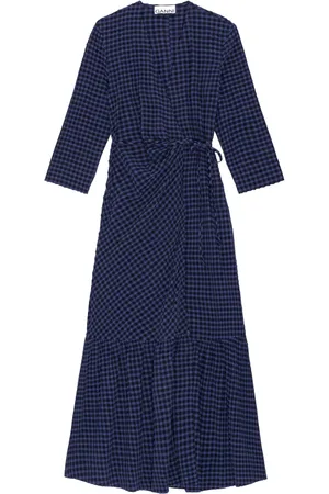 Ganni Midikleid mit Vichy-Karo