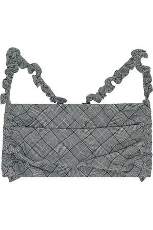 Ganni Gerafftes Bralet mit Karomuster