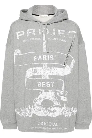 Y / PROJECT Melierter Hoodie mit Logo-Print