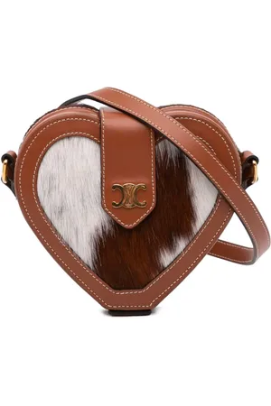 Céline 2022 Pony Hair Triomphe Heart Tambour Umhängetasche