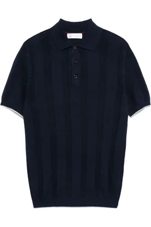 Brunello Cucinelli Poloshirt aus geripptem Strick