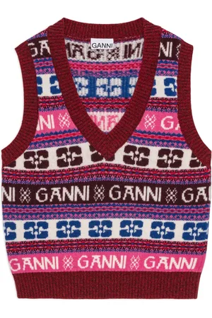 Ganni Pullunder mit Fair Isle-Intarsien