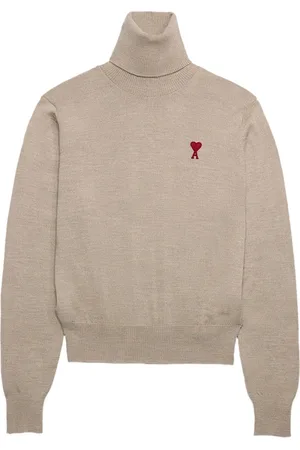 Ami Rollkragenpullover mit Logo-Stickerei