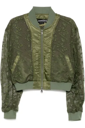 Andersson Bell Kurze Bomberjacke im Layering-Look mit Spitze