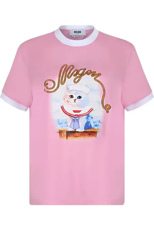 Msgm T-Shirt mit Katzen-Print