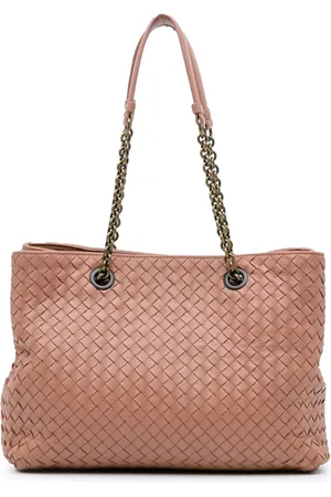 Bottega Veneta 2012-2024 mittelgroße Intrecciato Double Chain Tote Bag aus Nappaleder