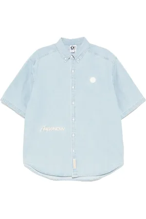 A Bathing Ape Jeanshemd mit Logo-Patch