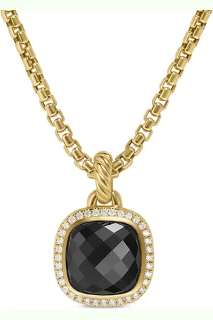 David Yurman 18kt Albion Gelbgoldanhänger mit Onyx und Diamant 15,5mm