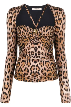 Roberto Cavalli Langarmshirt mit Jaguar-Print