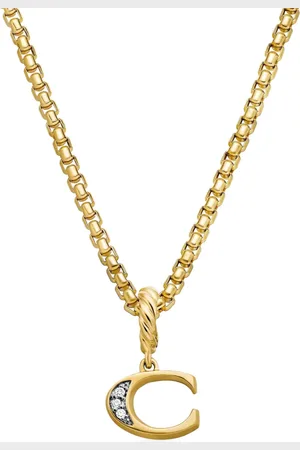 David Yurman 18kt Pavé Initial Gelbgoldanhänger mit Diamant