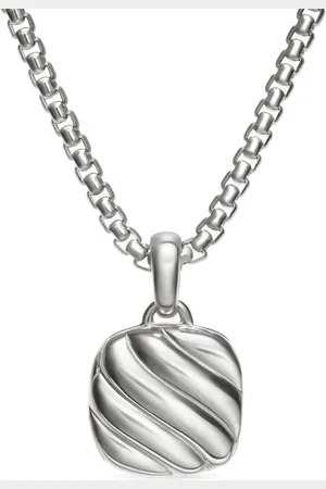 David Yurman Eckiges Sculpted Cable Sterlingsilber-Medaillon 22,5mm