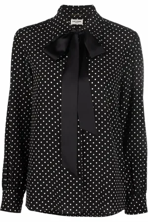 Saint Laurent Schluppenbluse mit Polka Dots
