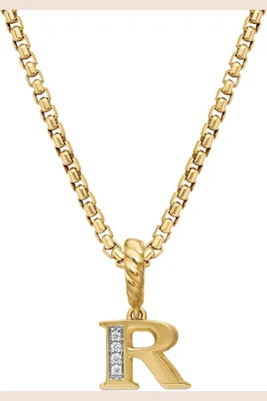 David Yurman 18kt Pavé Initial Gelbgoldanhänger
