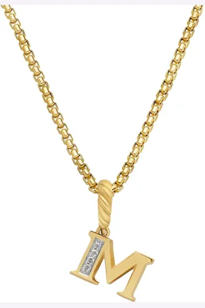David Yurman 18kt Pavé Initial Gelbgoldanhänger mit Diamant