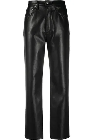 AGOLDE Cropped-Lederhose