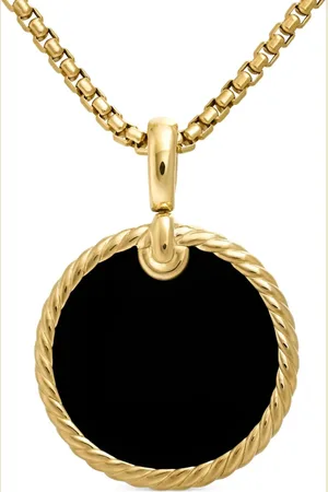 David Yurman 18kt DY Elements Disc Gelbgoldanhänger 24mm