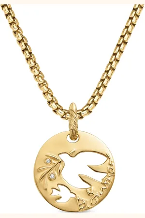 David Yurman 18kt DY Elements Gelbgoldanhänger mit Taube (21,7mm)
