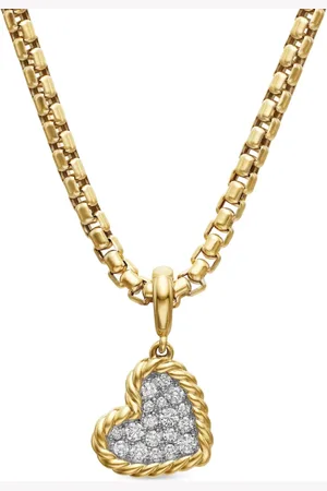 David Yurman 18kt DY Elements Gelbgoldanhänger mit Diamant 12,6mm