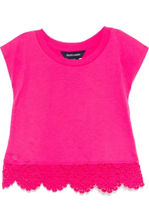Ralph Lauren T-Shirt mit Spitzenbesatz